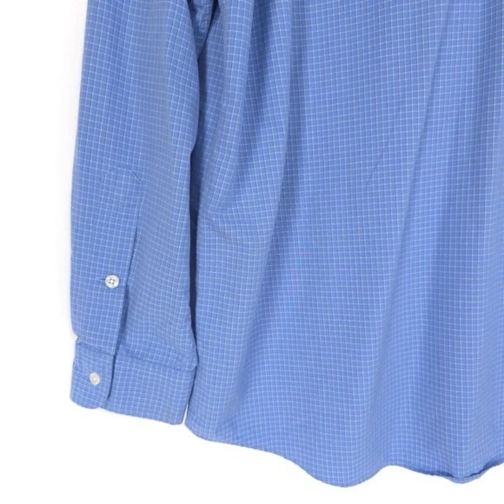 POLO RALPH LAUREN MERRIN Men's‎ Shirt LARGE Cotton Blue Plaid Long Sleeve